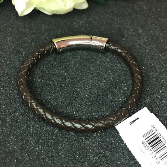 3/$25 Express Leather Braided Magnetic Bracelet-Brown Band- Stocking Stuffer - Picture 8 of 12